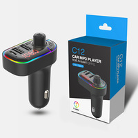 C12 Typ-C Auto ladegerät FM-Sender BT5.0 Audio MP3-Player 2 USB-Anschlüsse PD3.1 Schnell lade adapter OTP-Schutz für Laptops