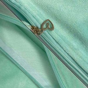 Wholesale Eco Blank <b>Plain</b> Customized Printed Logo Green Reusable Travel Velvet Cosmetic Makeup Bag for Women - Product Image 3