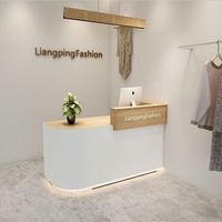 Comptoir de réception d'hôtel brillant YS-0911, blanc, moderne et luxueux, pour banque, studio de yoga et cinéma