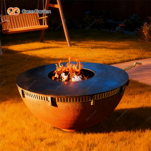 Parrilla de barbacoa de pozo de tambor de carne de acero Corten moderna de alta calidad con combustible de leña para uso en jardín al aire libre - Product Image 5