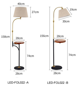 Lámpara de pie Luz de dormitorio Mesa de lujo Luz de pie Promoción Demotion Hotel E27 Tela USB Carga inalámbrica LED moderno Metal - Product Image 3