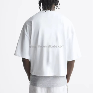 Camisetas Blancas al por Mayor de 400 g/m², Camisetas de Algodón Extra Grandes, Camisetas Personalizadas con Hombros Caídos para Hombre - Product Image 4