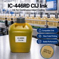 Cartouche d'encre à l'éthanol de qualité alimentaire rouge compatible D IC-446RD 825 ml pour imprimante à jet d'encre CIJ série A pour imprimante CIJ D