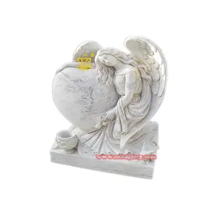 Cemetery monument use Stone art sculpture Marble Heart Shape Angel tombstone