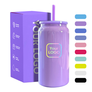 Vaso <span class=keywords><strong>de</strong></span> Acero Inoxidable <span class=keywords><strong>de</strong></span> Doble Pared con Aislamiento al Vacío <span class=keywords><strong>de</strong></span> 16 oz, con Pajita, Logotipo Personalizado, Portátil, para Bebidas Frías/Calientes, para el Hogar y Fiestas - Product Image 1