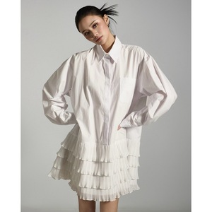 Vestido Casual de Mujer al por Mayor, Nuevo Diseño de Moda con Volantes en la Solapa, Manga Larga, Diseño de Parches, Cintura Natural para Otoño - Product Image 4