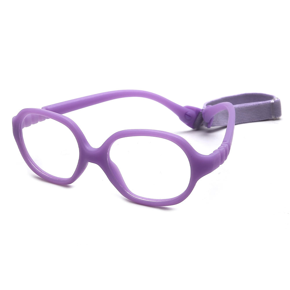 High Quality Girls Boys Fashion square Optical Flexible Children Eyeglasses  Frames with Strap Rubber Kids Eyewear Optical Frames