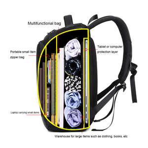 Large Capacity Men's Daily Life <b>Backpack</b> Usb Breathable Wearable Business Computer Bag Softback Letter Polyester Travel Laptop - Product Image 5