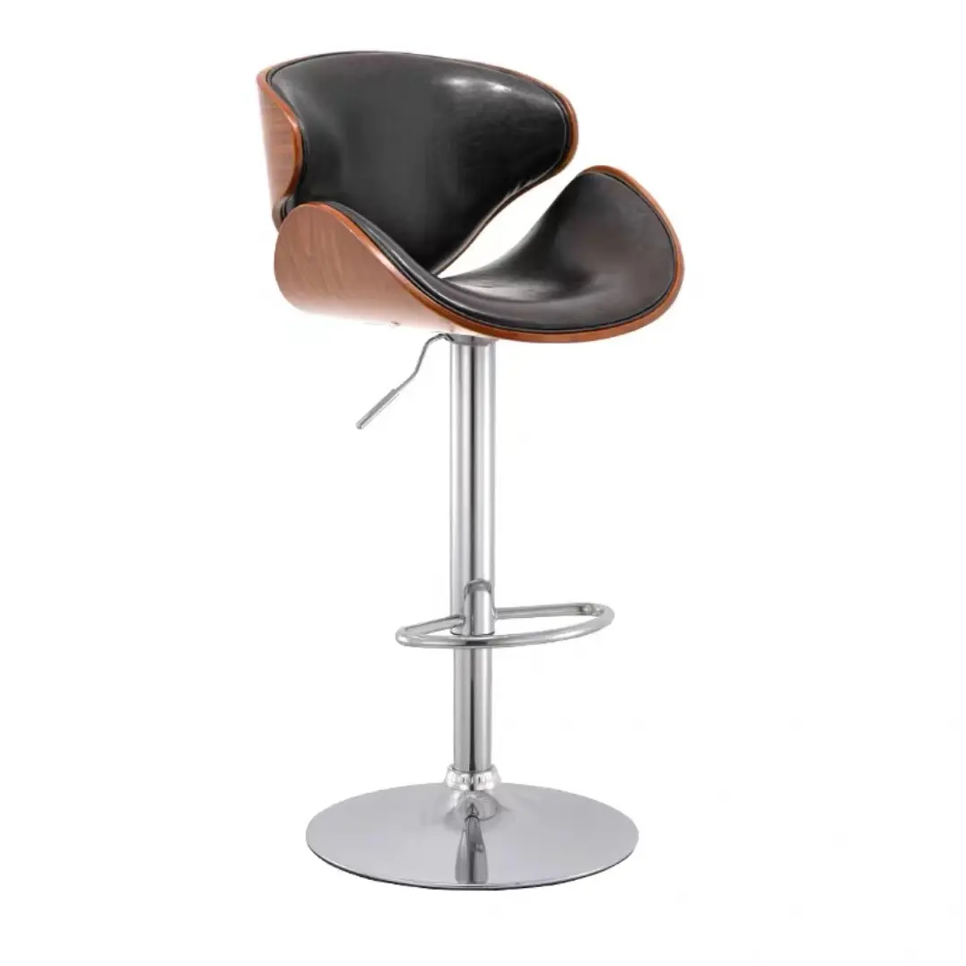 Американский легкий роскошный барный стул кожаный подъемник вращающийся современный минималистский высокий стул