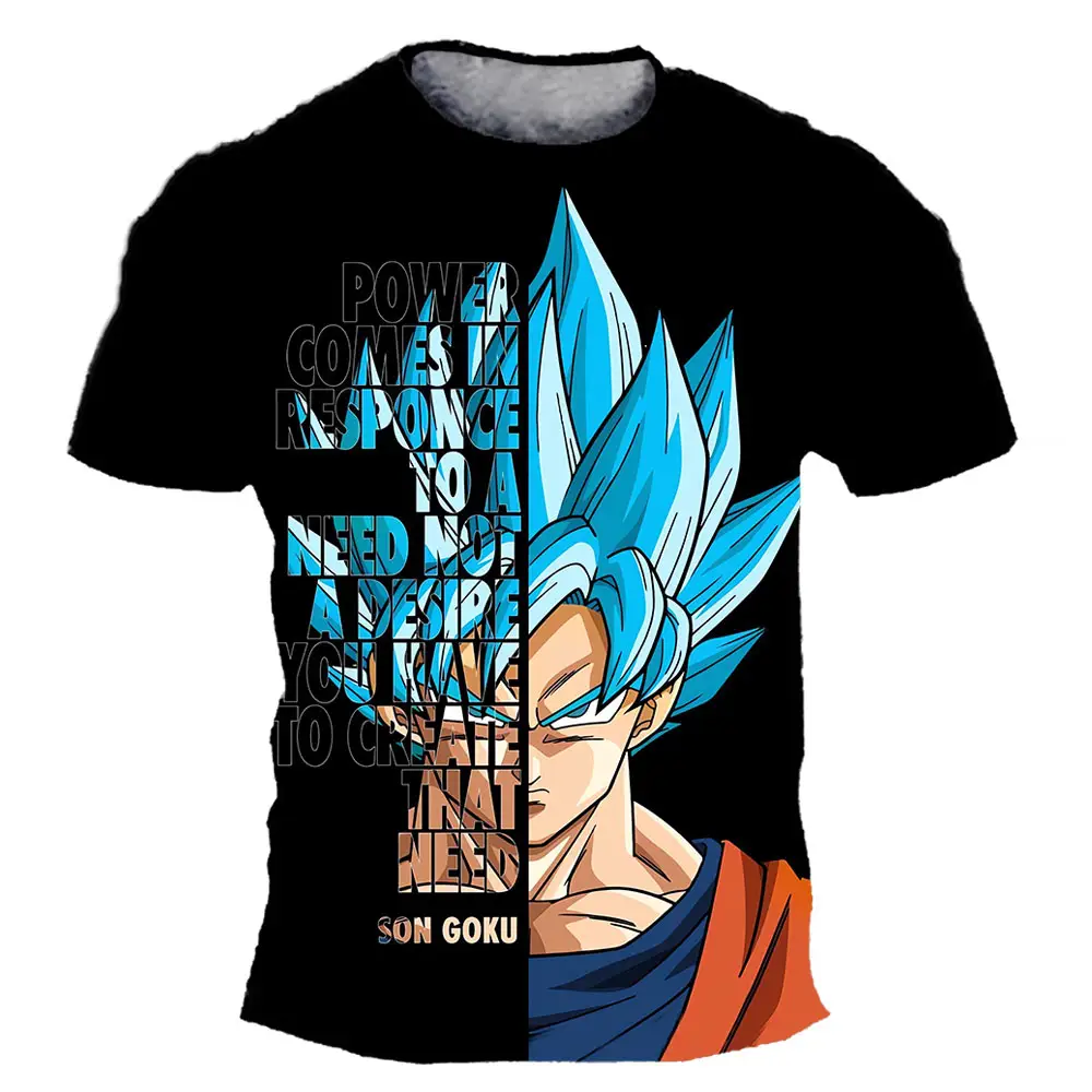 T-shirt per ragazzo figure Anime Son Goku magliette con stampa 3D per ragazzi T-shirt a manica corta per bambini top Hip Hop Streetwear