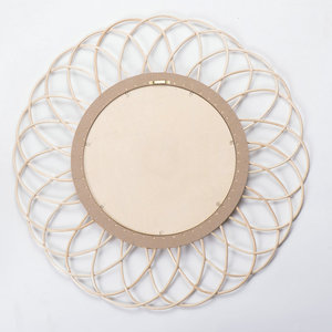Round Rattan Wall <b>Mirror</b> Nordic Style Decorative <b>Hanging</b> <b>Mirror</b> For Living Room Home Decor XH21-208 - Product Image 1