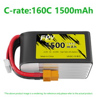 Batterie LiPo GNB 22,8V 1500mAh 160C 6S1P HV avec connecteur XT60 pour drones FPV, voitures RC, certifiée CE UN38.3, 34,2Wh, décharge maximale 240A