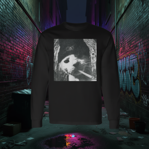 Smoking Cat Beanie <b>Meme</b> Grunge Aesthetic Long Sleeve <b>T</b>-<b>Shirt</b> - Product Image 3