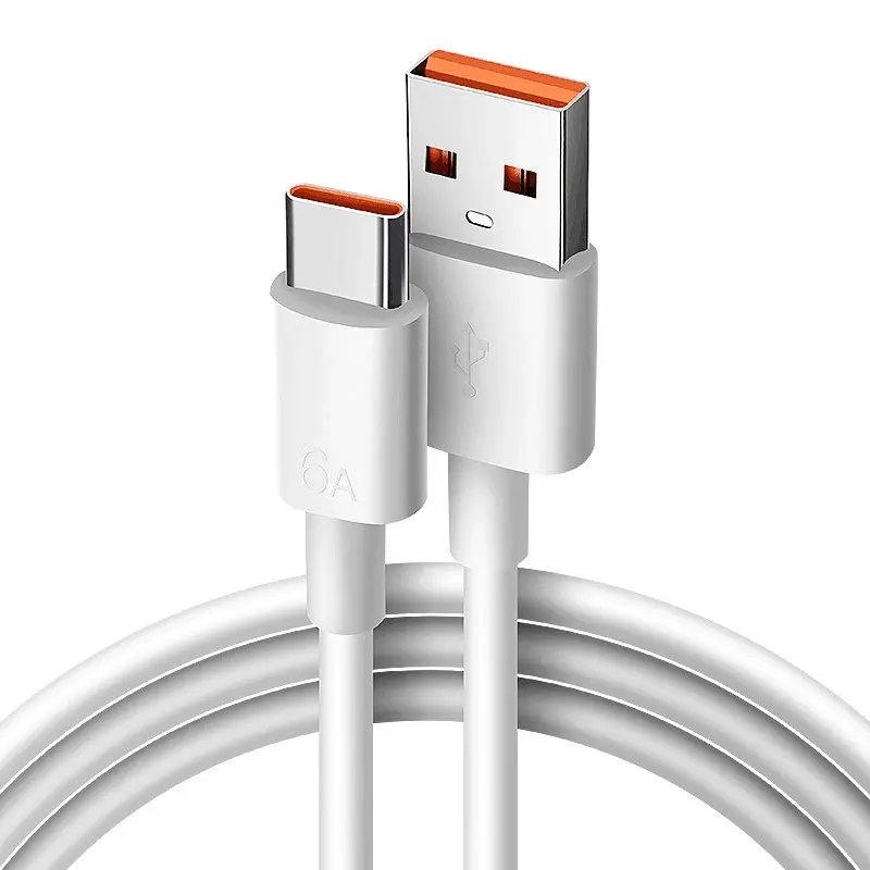 Kabel pengisi daya USB 6A, kabel Data Super cepat 1m tipe-c kecepatan tinggi untuk perangkat seluler