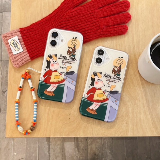 Japanese Style INS Cartoon Anime Character TPU Phone Case for iPhone 16 Pro Max for Apple 15 14/13 with Chain Mobile Phone Cases