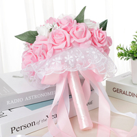Exquise Groothandel Bruiloft Bruids Hand Boeket Party Evenement Desktop Decoratie Bewaard Rozenbloemhoofdje Bloemstuk