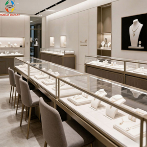 Kiosque à bijoux professionnel HonTay pour centre commercial de luxe, design îlot, <span class=keywords><strong>vitrine</strong></span> en verre trempé, éclairage LED, visibilité à 360 degrés - Product Image 2
