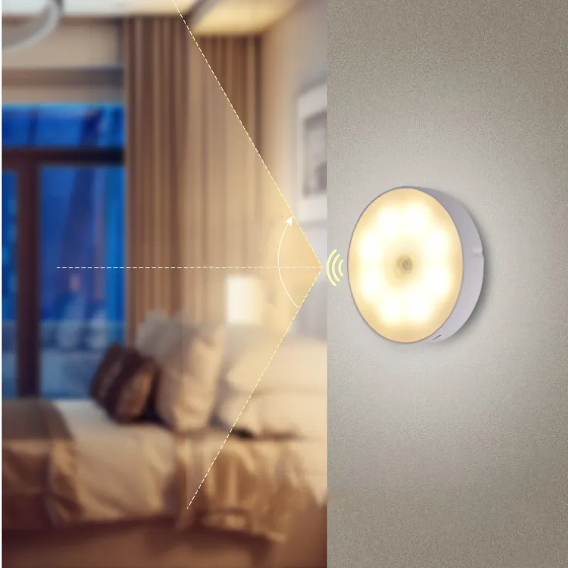 Smart Home Light ABS Cabinet Wardrobe Usb Charging Bedroom Led Human Body Induction Night Light Hallway Wake Up Light