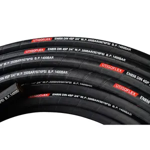 High pressure synthetic rubber EN 856 4SP four layers of high tensile Steel Wire Spiraled Hydraulic Hose in various colors