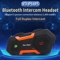 Nouveau Casque Moto Sans Fil Universel Étanche IP67 avec Réduction de Bruit DSP pour Intercom Radio FM 3 Motards