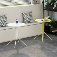 Table basse de patio ronde en métal Table de chevet pour la maison jardin bureau patio balcon cour