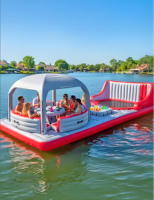 Maison de mer gonflable personnalisée de grande taille, style 2025, acceptable pour un usage commercial, avec trampoline