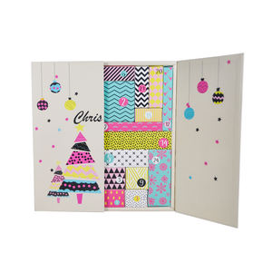 <span class=keywords><strong>Calendrier</strong></span> de l'avent chaussettes pré-remplies beauté saupoudrer Fidget jouet petite boîte en papier ornements d'arbre de Noël-impression de gaufrage de papier d'art - Product Image 4