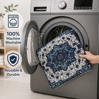 Tapis d'entraînement pour animaux de compagnie élégant à motif floral, lavable, respirant, surface à séchage rapide, réutilisable, imperméable