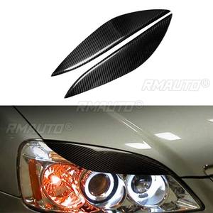 1 par de cubiertas embellecedoras de fibra de carbono auténtica para faros delanteros de coche, tipo ceja/párpado, para Honda Civic 2001 2002 2003, calcomanías para faros de coche - Product Image 1