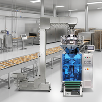 Machine d'emballage verticale automatique avec fonction de remplissage pour films/plastiques, moteur haute précision pour chips, bonbons, granulés, biscuits