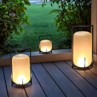 Lampu taman, lampu Lapangan minimalis Modern Stainless Steel dengan naungan kaca portabel tahan air Kemah untuk taman