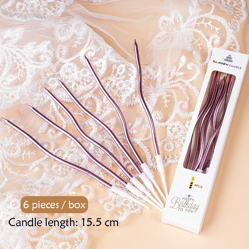 Candela curva in oro rosa