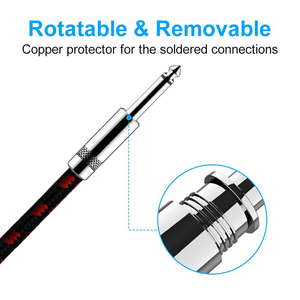 Cable de audio estéreo con conector de 1/4 <span class=keywords><strong>pulgadas</strong></span> personalizado a Cable de instrumento recto de 6,35mm - Product Image 3