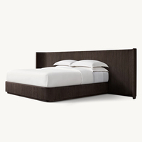 Lit en bois massif moderne pour villa de luxe, ensemble de meubles d'intérieur confortable pour appartement, lit double