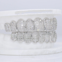 Fine Hip Hop bijoux de corps grilles dentaires plaqué or S925 argent Sterling Moissanite forme de coeur femmes Grillz