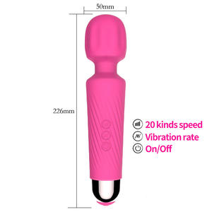 20 Padrões 8 Velocidades À Prova D' Água Silicone <span class=keywords><strong>Personal</strong></span> <span class=keywords><strong>Body</strong></span> Wand <span class=keywords><strong>Massager</strong></span> Clitóris Estimulação AV Stick Wand Mulher G-Spot Vibrador - Product Image 4