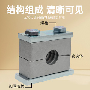 Abrazadera de tubo de aleación de aluminio THAG1 de un solo orificio, acabado en zinc, métrica, 2.4 pulgadas, para uso marino e hidráulico. - Product Image 2