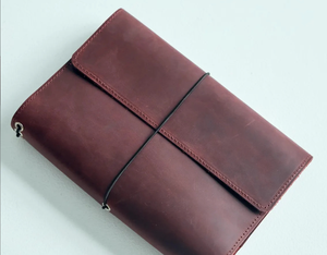 Reliure à anneaux en cuir PU personnalisée A5 A6 6 anneaux métalliques - Product Image 2