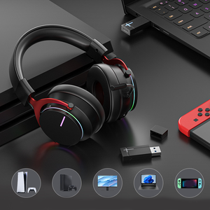 <span class=keywords><strong>Casque</strong></span> de jeu ergonomique RGB <span class=keywords><strong>5</strong></span>,8G avec microphone amovible et émetteur pour PC, PS4, PS5, <span class=keywords><strong>casque</strong></span> de jeu sans fil - Product Image 3