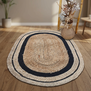 Alfombra de yute con diseño de mandala, directo de fábrica, estilo bohemio chic, redonda, para decoración del hogar. - Product Image 3