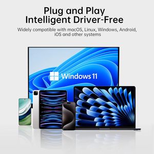 Adaptateur Hub USB/USB-C 9-en-1 BIAZE pour MacBook/iPhone, 3 ports USB (2xUSB 3.0, 1xUSB 2.0), Ethernet 100M, lecteur de cartes SD/TF, 3,5 mm - Product Image 5