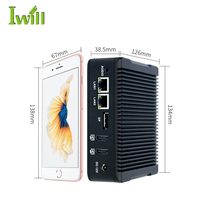 Mini PC Sin Ventilador Intel Celeron J3160 de Cuatro Núcleos, Computadora Industrial con Triple Pantalla 4K DP HD-MI, Doble LAN, PC Integrado