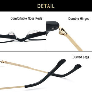 Montures de lunettes œil-de-chat grises 60002, monture complète, unisexe, tendance mode, lunettes pour adultes - Product Image 3