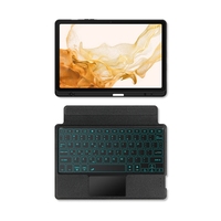 Casing Keyboard nirkabel Samsung Galaxy Tab S8 X700 S7 T870, casing Tablet kulit + Keyboard nirkabel Bluetooth YJ-X700 Split 10M
