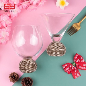 Set di bicchieri per bevande con decorazione a diamante in oro colorato di alta qualità con Base a forma di palla per Paty, regalo - Product Image 5