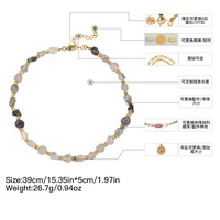 Collier ras du cou bohème en pierres naturelles irrégulières, perles colorées, design de vacances, accessoire plaqué or haut de gamme