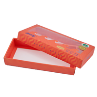 Boîtes d'expédition portables pour fruits de mer, directement de l'usine, avec fenêtre, gaufrage et effet pailleté mat pour la livraison de fruits de mer