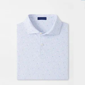 Kustom kualitas tinggi polyester spandex kinerja cetak bunga atletik golf pakaian dry fit t-shirt polo shirt untuk pria