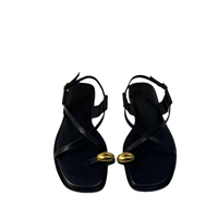 Sandales plates carrées pour femmes, nouvelle mode estivale, chaussures décontractées de vacances, chaussures de plage polyvalentes à semelle souple
