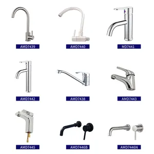 Mouhoti pull out down basin bath & shower brass faucets Chrome With Black Silicone Tube faucet.